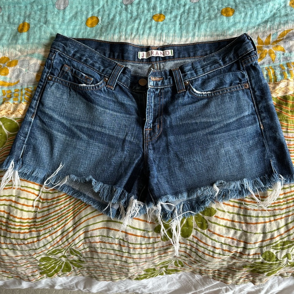 COPY - J Brand low rise cut off jean shorts dark wash